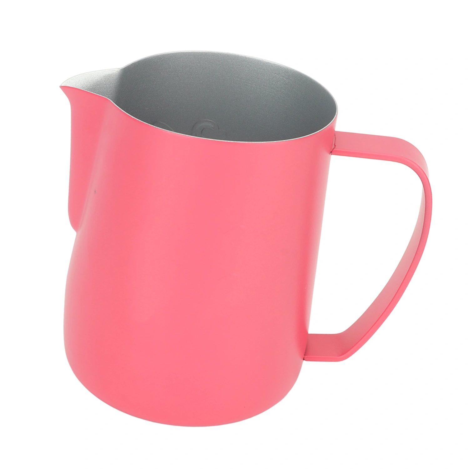 600ml Milk Frothing Pitcher Coffee Steaming Pitcher Stainless Steel Milk Coffee Art Frothing Pitcher Point Mouth Milk Jug Cup Cherry Red