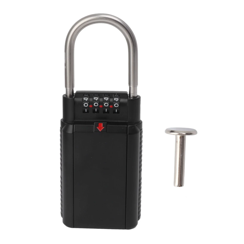 Password Key Box 4 Digit Combination Safe Metal Key Lock Box for Home Factory Office Black