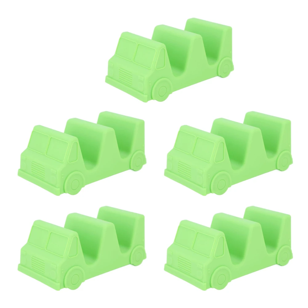 5PCS Taco Holder Stands Set Small Car Shape Wave Shape Taco Tray for Kitchen Restaurant Green