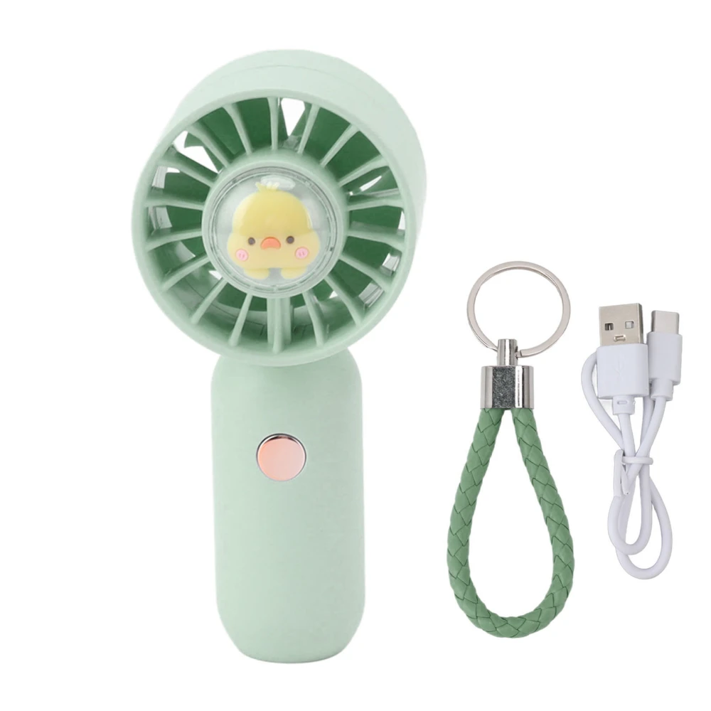 Handheld Fan Portable Mini USB Rechargeable Personal Electric Pocket Fan with Lanyard 500mAh Battery Green