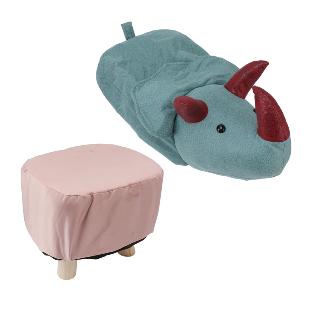 Cute Animal Footstool with Soft Padded Cushion and Prevent Slip Feet Small Footrest Stools for Kids Adults Dinosaur