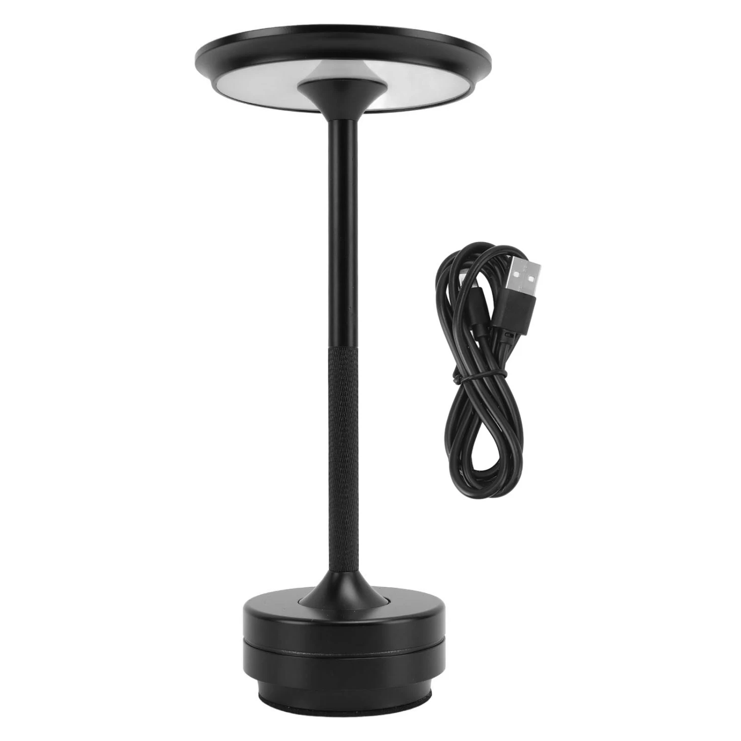 Cordless Table Lamp 3 Colors Stepless Dimming LED Table Lamp Rechargeable Touch Lamp Nightstand Lamp for Restaurant Bars Home Black