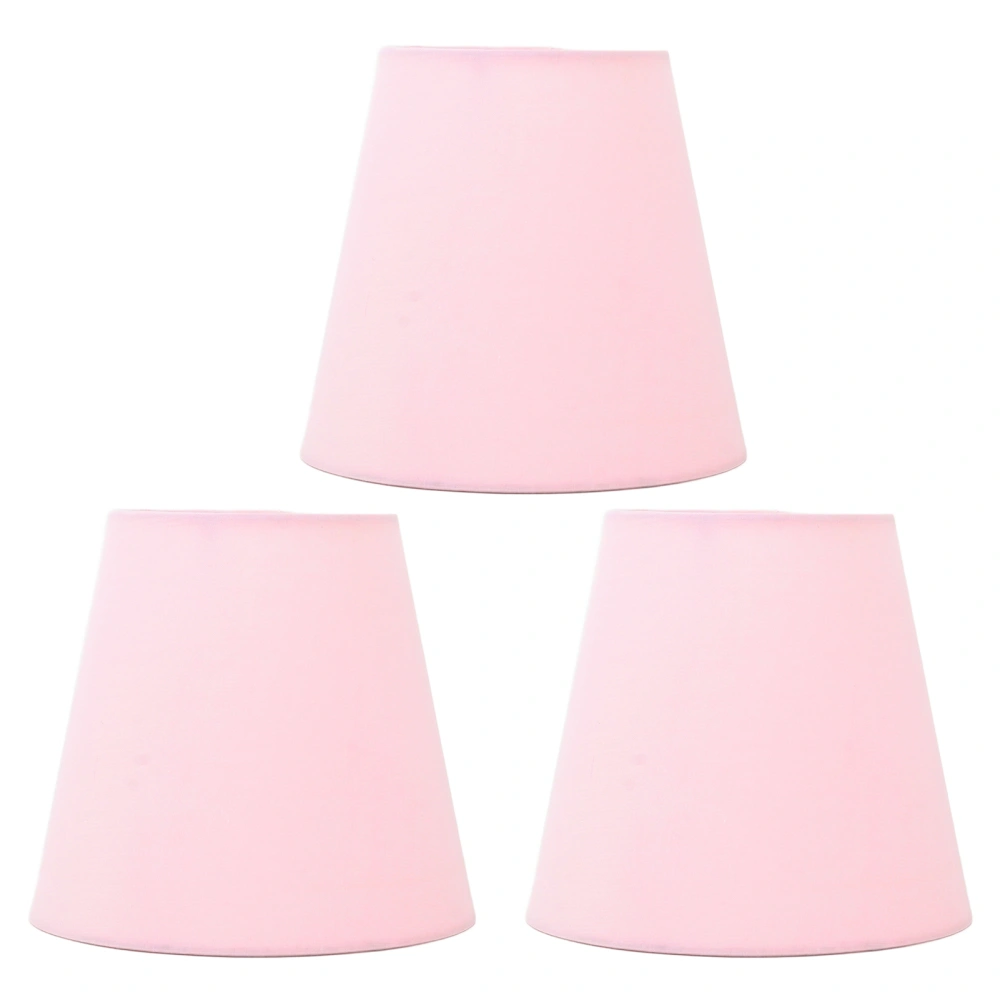 3pcs Cloth Fabric Lampshade Innovative E14 Intervention Type Modern Fabric Lampshade Dust Cover for Bedroom Bedside Light Pink