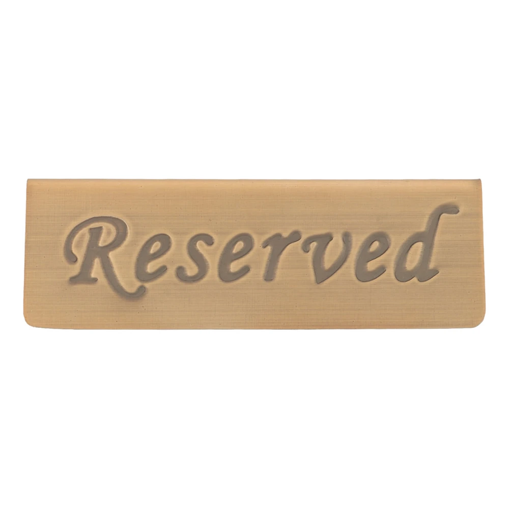 Reservation Sign Antique Bronze Stainless Steel English Reserved Seat Sign Notice Board