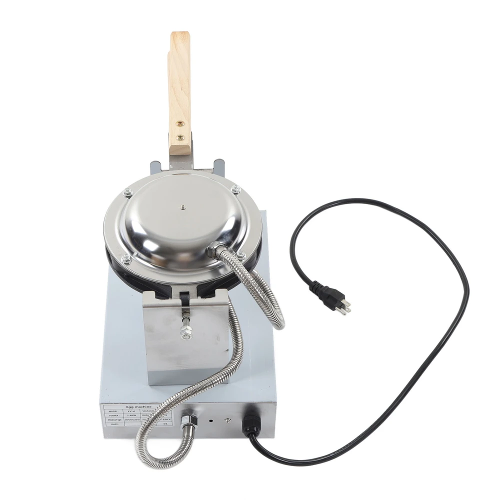 Egg Cake Machine 1400W Stainless Steel Bubble Waffle Maker Non Stick Coating Egg Waffle Maker US Plug 110V