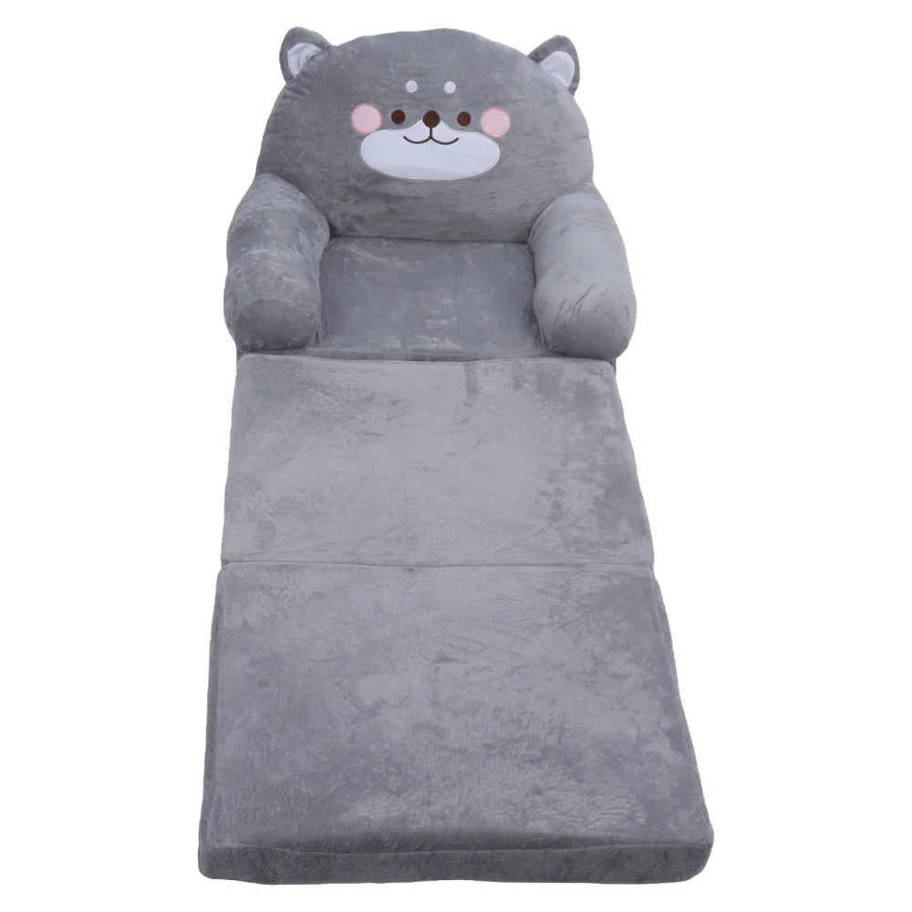 Kids Sofa Cartoon Gray Dog Style Foldable Wide Handle Soft Breathable Toddler Chair for Reading Relaxing Sleeping 3 Layers