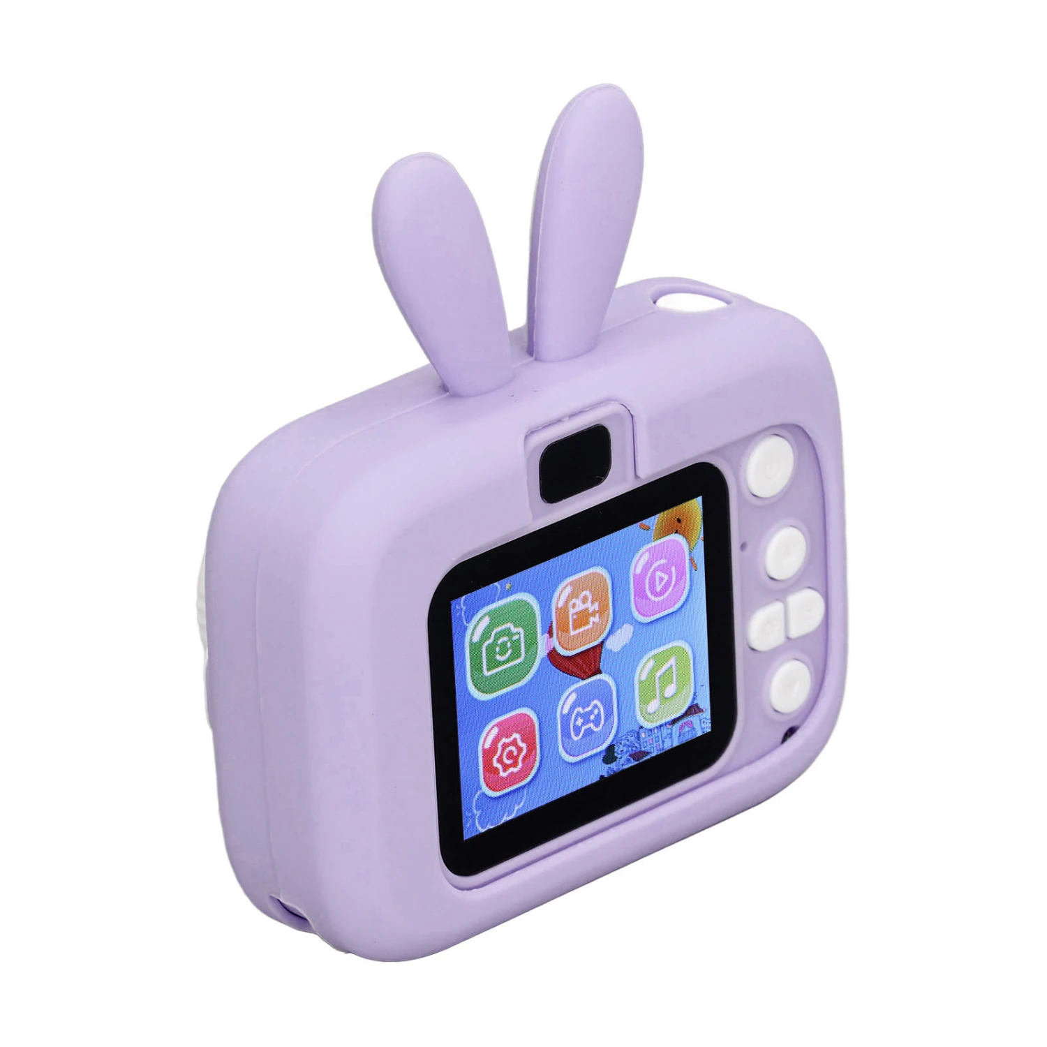 Kids Camera 2.0 Inch Color Display Timed Recording Rich Effects Video Camera Toy with 32G Memory Card and Reader Purple