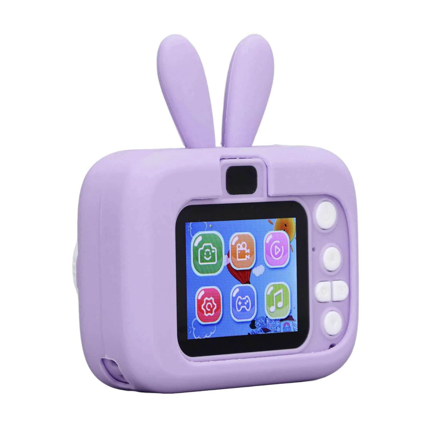 Kids Camera 2.0 Inch Color Display Timed Recording Rich Effects Video Camera Toy with 32G Memory Card and Reader Purple
