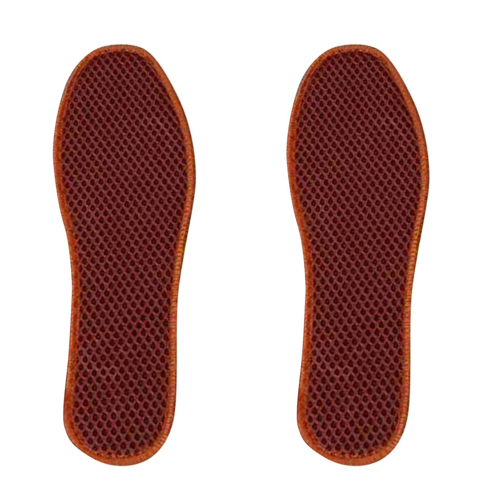 Bamboo Charcoal Deodorant Mesh Insoles Breathable Absorb Sweat Shoe Pads for Men Women Khaki 41