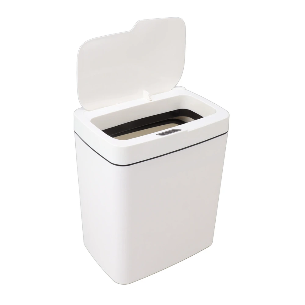 Automatic Trash Can 18L PP Motion Sensor Battery Type Smart Garbage Bin with Lid for Bathroom Bedroom White