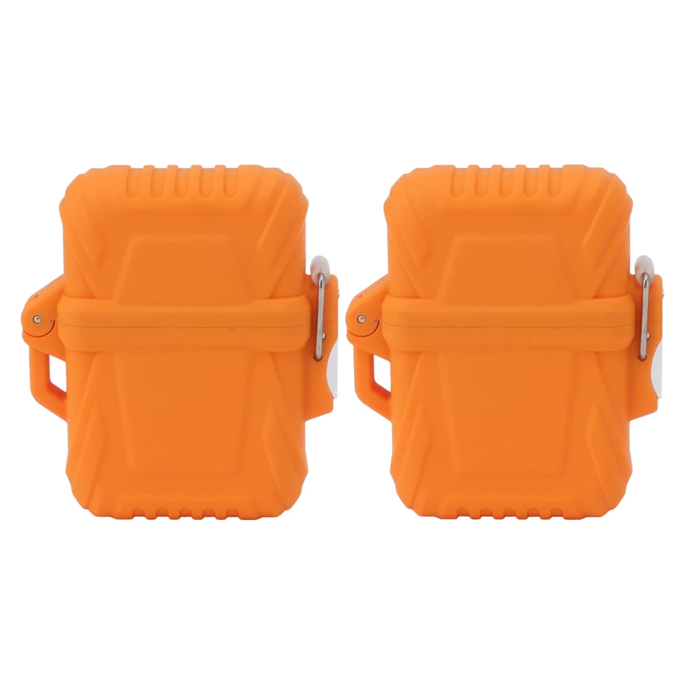 2PCS Torch Lighter Case IP56 Waterproof Safe Portable Torch Lighter Cover for Outdoor Camping Travel Orange