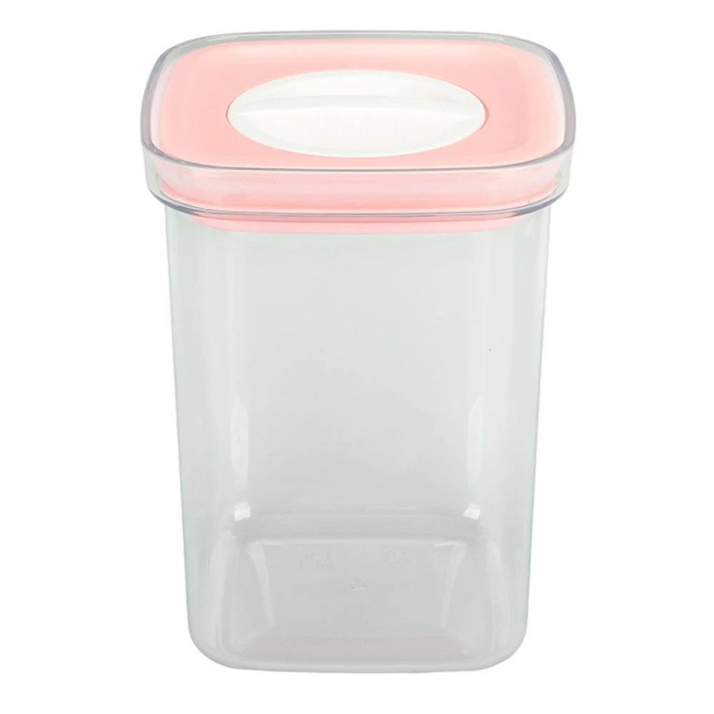 Kitchen Food Storage Box Airtight Food Storage Container Sealed Transparent Tank with Lid for Mixed Grain Rice Pink 1300ml