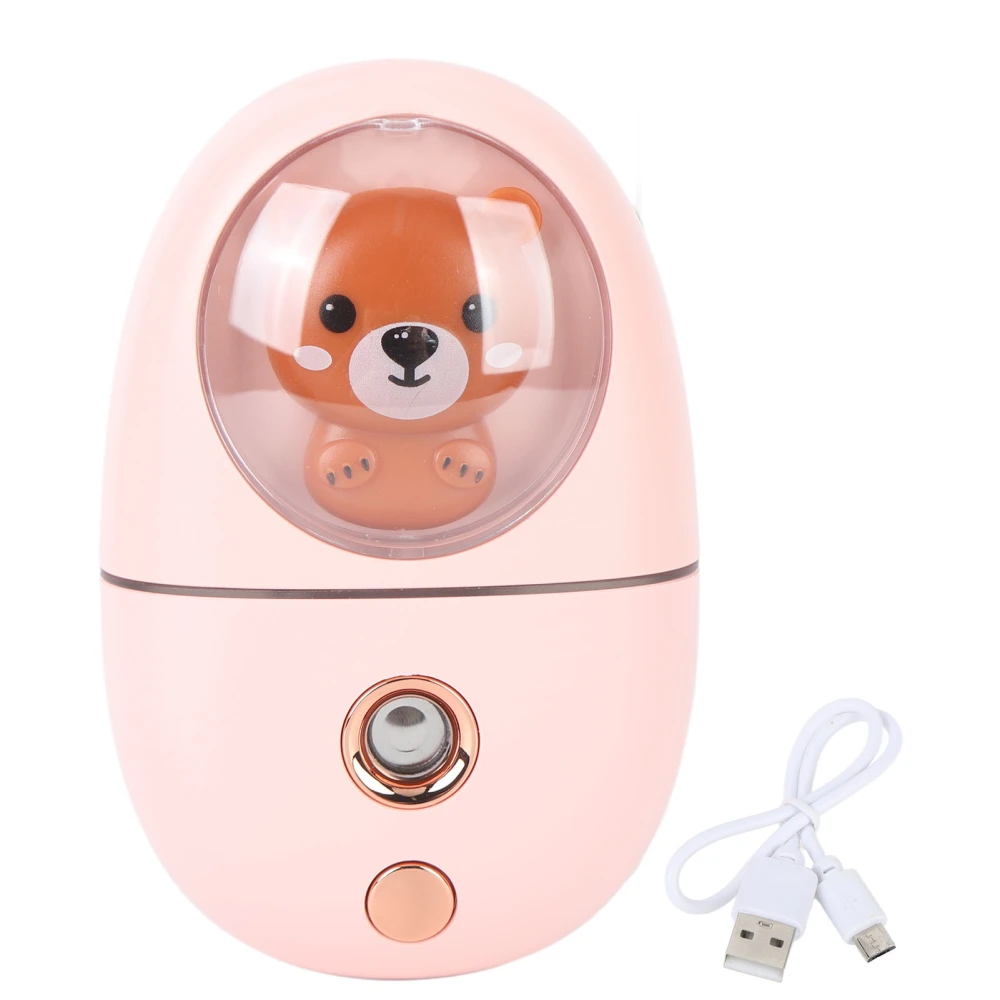 Cute Animal Facial Mist Sprayer USB Rechargeable Mini Eye Face Humidifier for Travelling 35ml 500mah Pink