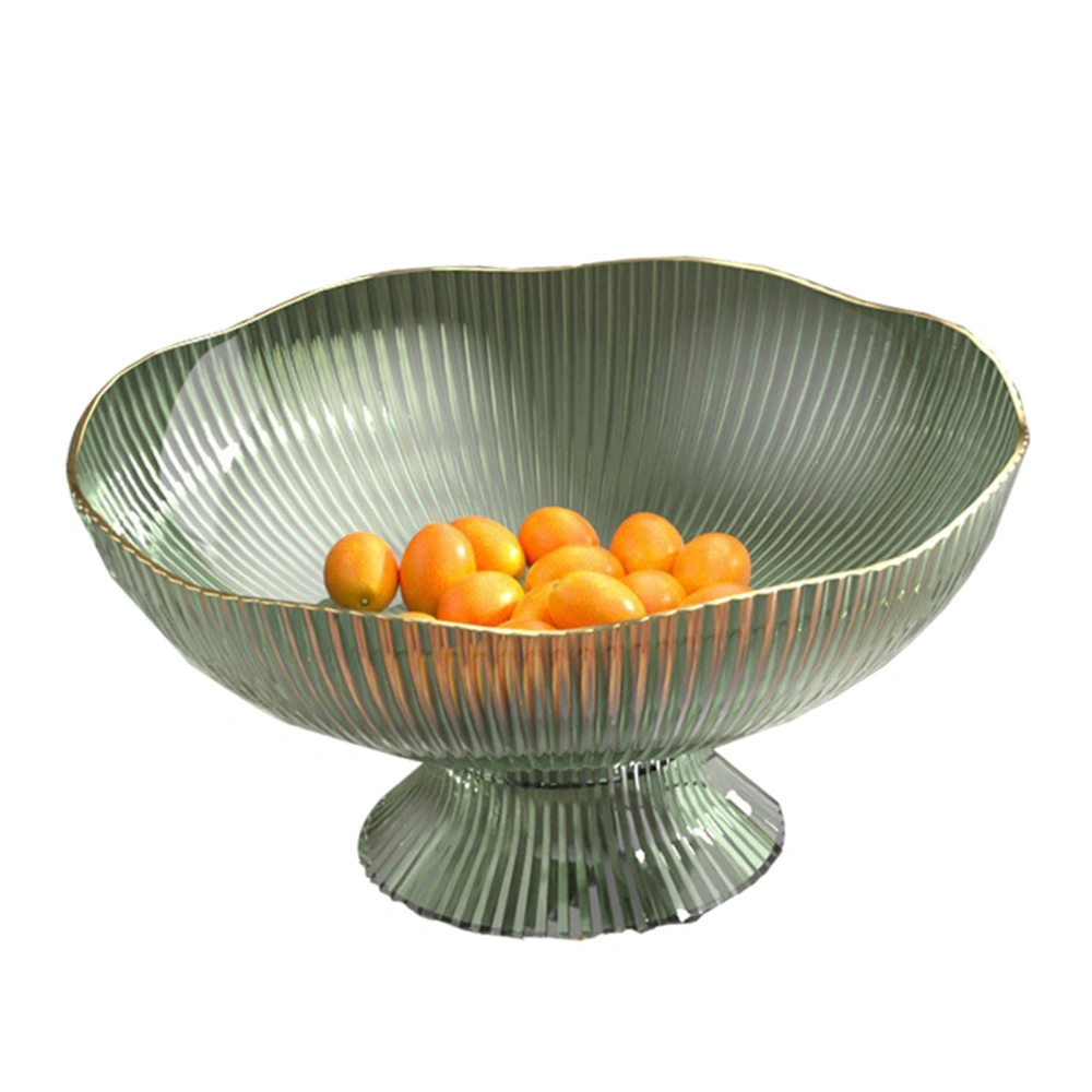 Plastic Footed Fruit Plate with Draining Hole Detachable Base Household Living Room Coffee Table Fruit Candy Snack Display Plate Green