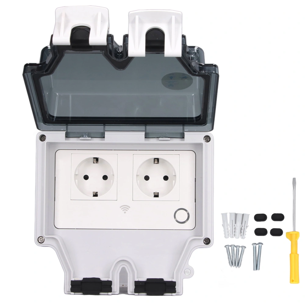 Waterproof Power Socket Outdoor IP66 Rainproof Wall Electrical Wifi Smart Plug Type 86 16A EU Plug 110‑250V SNW-2SR