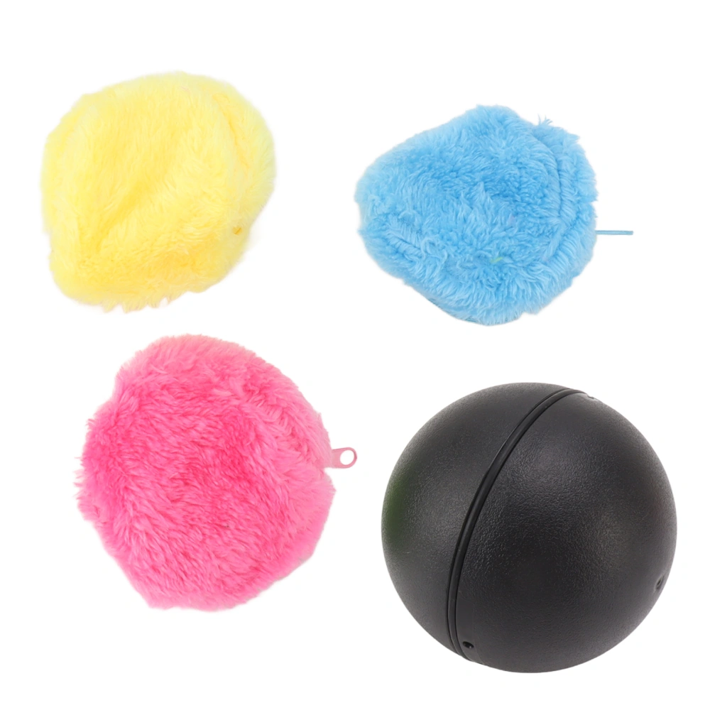 Automatic Rolling Ball Floor Cleaning Attract Attention Pet Interactive Roller Ball Toy with Plush Cover