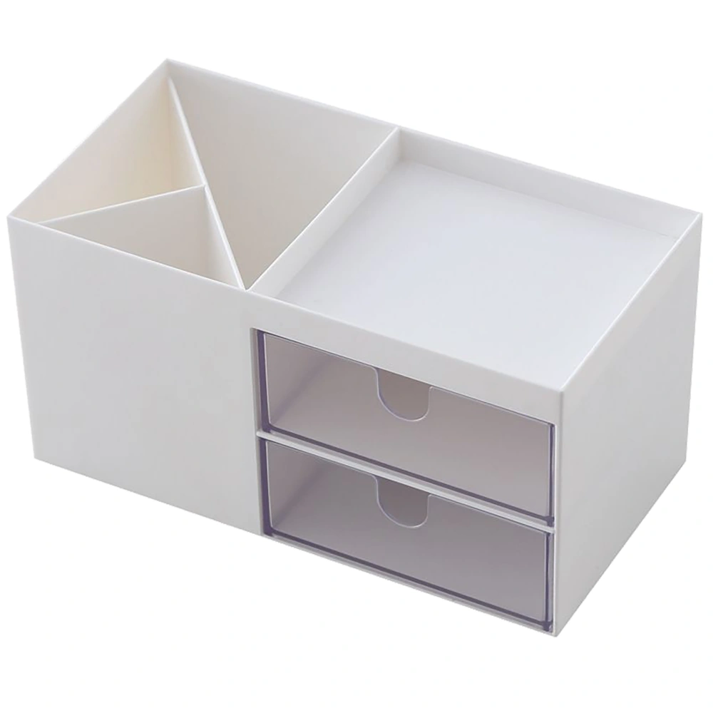 Desktop Storage Box Minimalism Style Multifunction Small Desk Organizer with Drawer for Bedroom Living Room Office