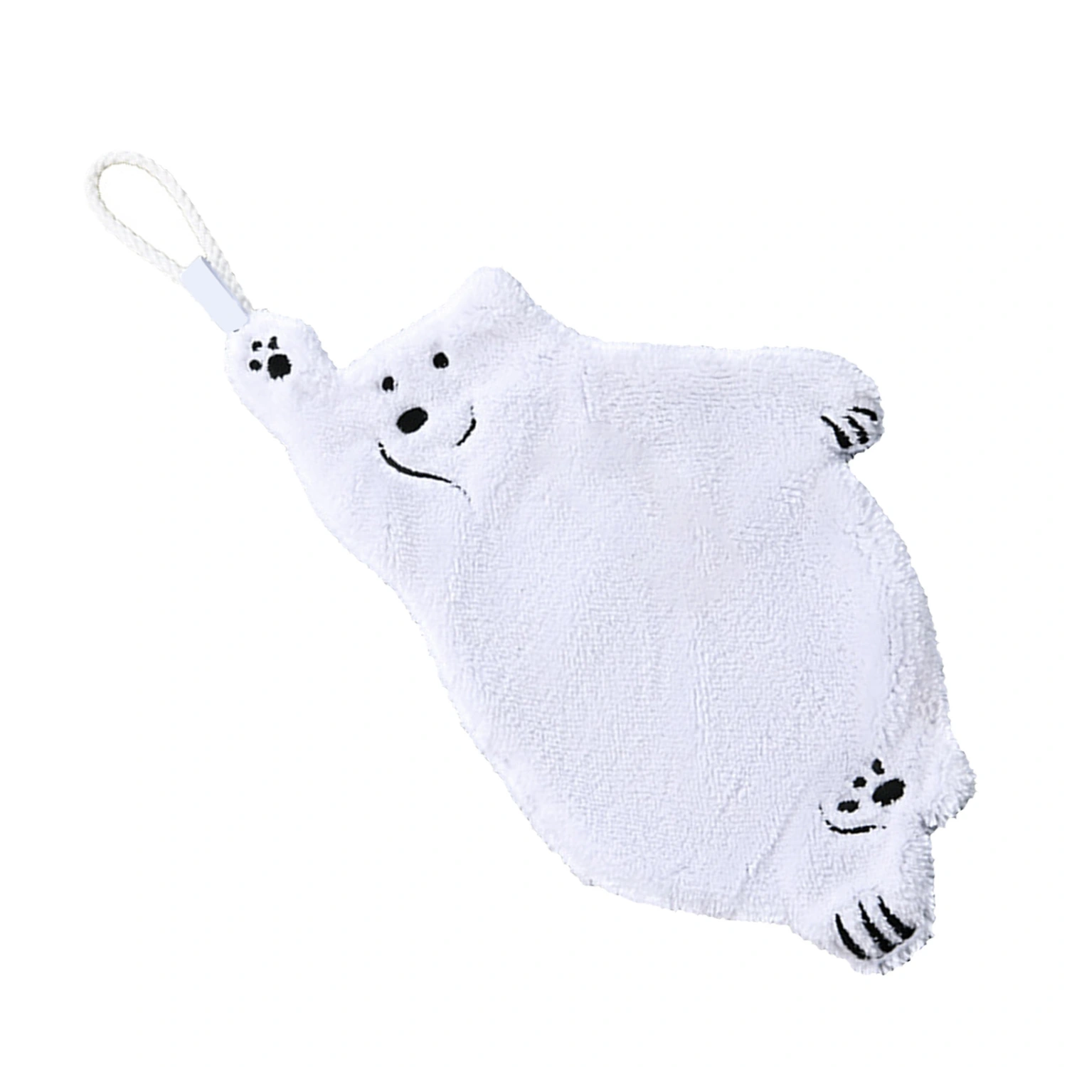 Cute Hand Towels Little Bear Pattern Thickened Absorbent Quick Dry Hanging Hand Towels for Kitchen Bathroom