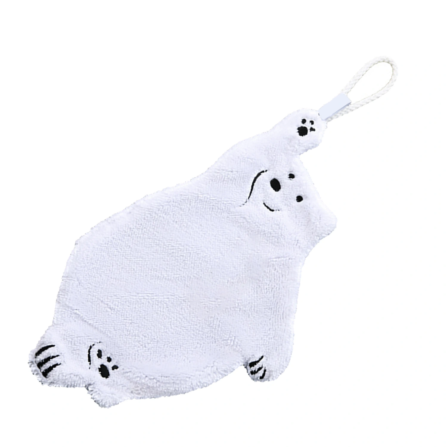 Cute Hand Towels Little Bear Pattern Thickened Absorbent Quick Dry Hanging Hand Towels for Kitchen Bathroom
