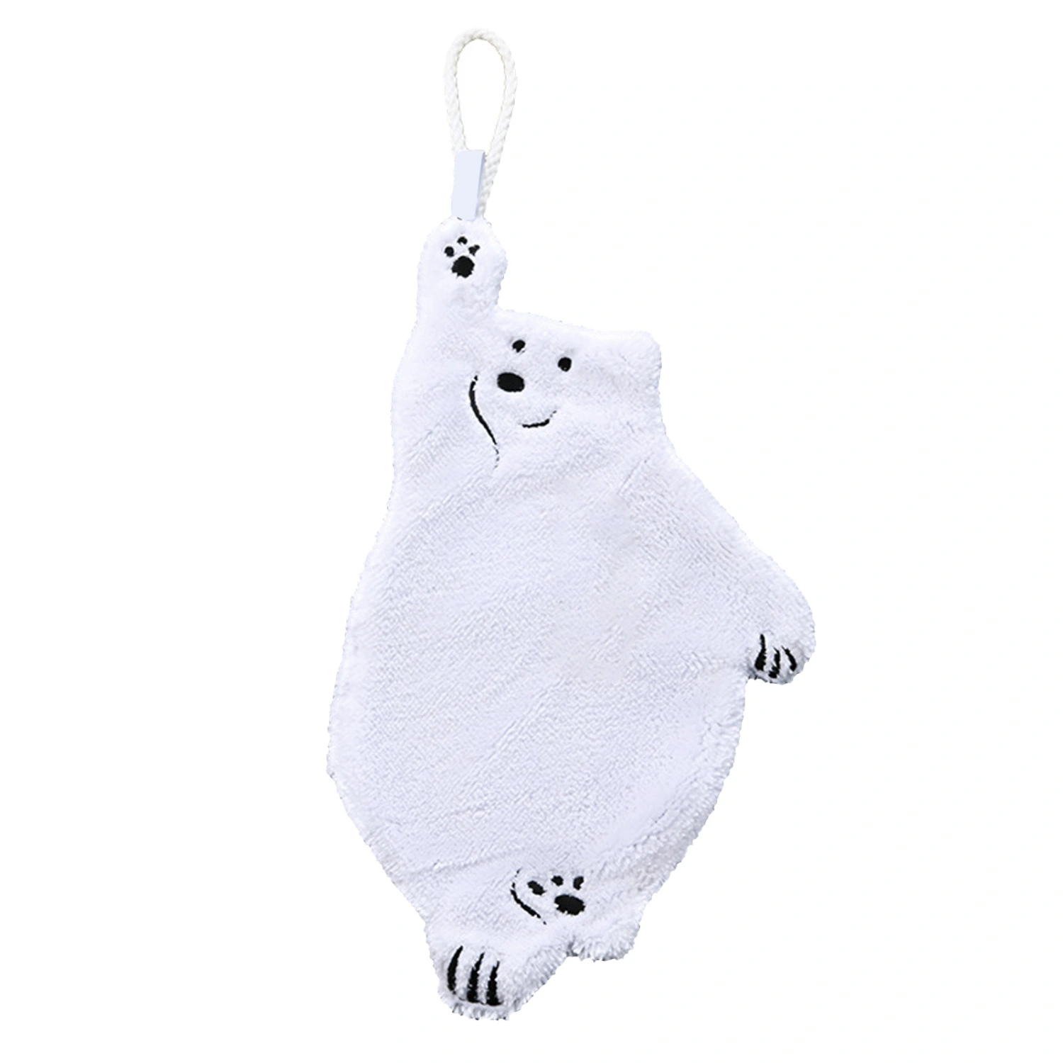 Cute Hand Towels Little Bear Pattern Thickened Absorbent Quick Dry Hanging Hand Towels for Kitchen Bathroom