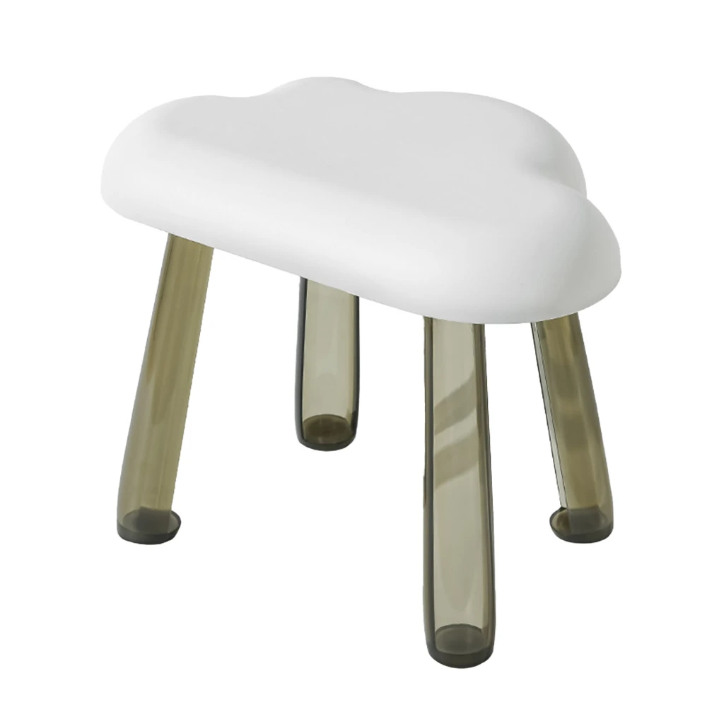 Children Stool Cloud Shape Top Transparent Leg Delicate Plastic Stool Gift Present Home Decoration White