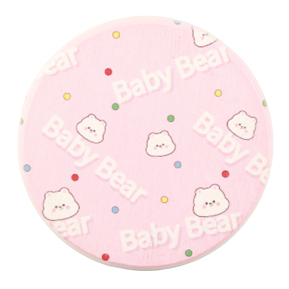 Round Cartoon Diatom Mud Coaster Water Absorbent Coaster Cutlery Insulation Anti Scalding Pad Marble Table Decor Pink Bear