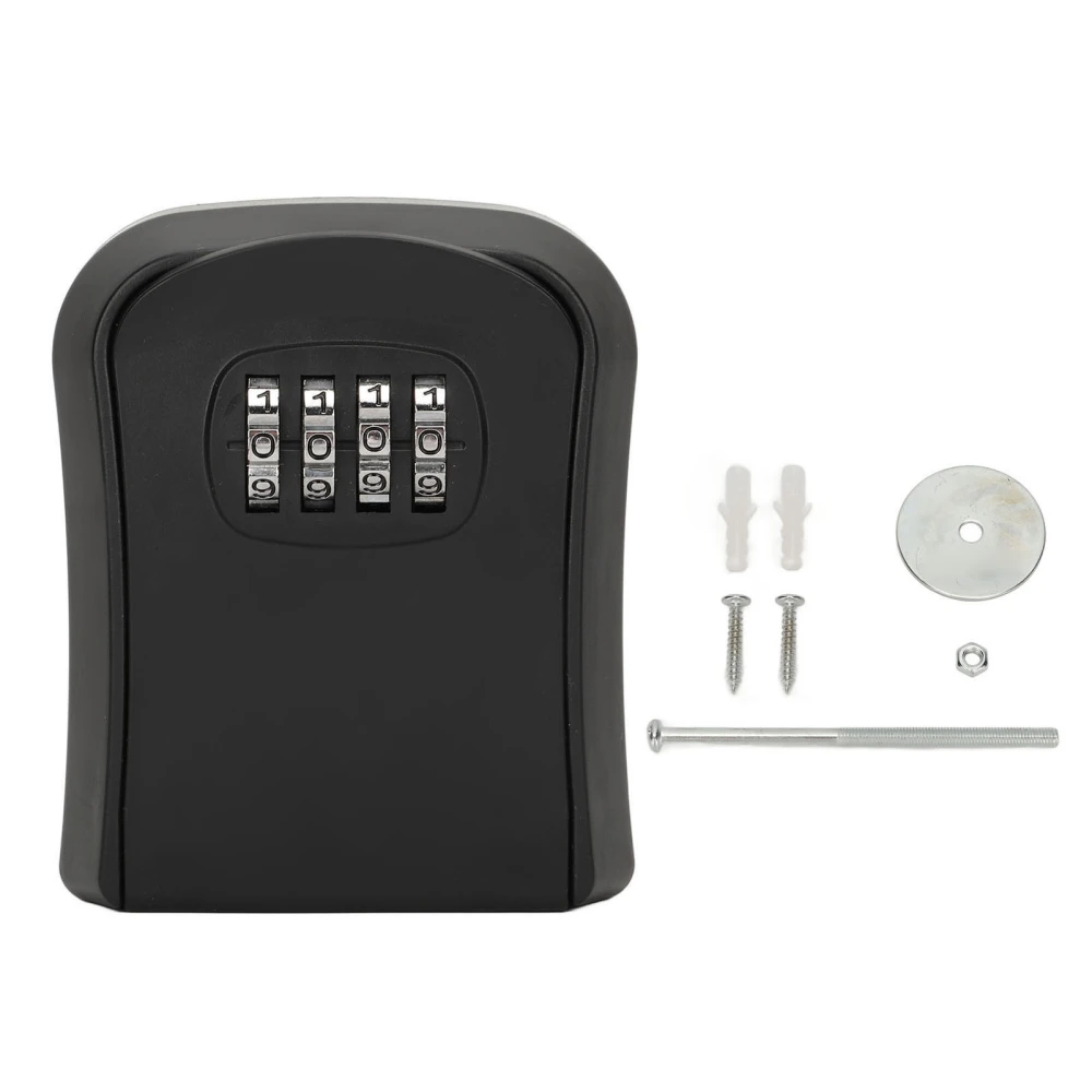 Combination Lock Box Wall Mounted ABS 4 Digit Waterproof Key Storage Lock Box with 5 Keys Capacity