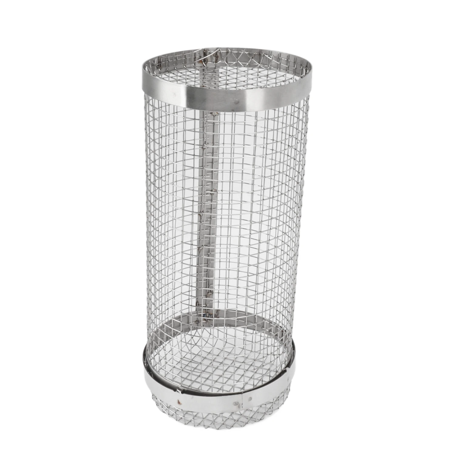Barbecue Grilling Basket Stainless Steel Heat Resistant Rust Prevention BBQ Grill Cage with Hook for Camping Party 30cm/11.8in
