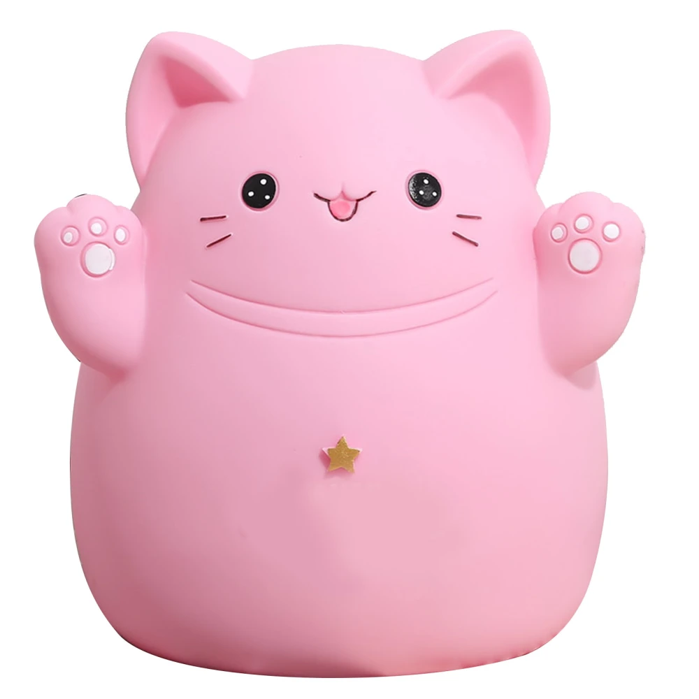 Cartoon Cat Piggy Bank Saving Bank Cartoon Cat Shaped Money Box Coins Storage Box Home Decor Ornament Children Toys Gifts Pink S 13x11x15cm