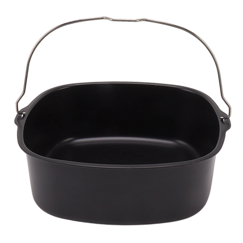 Cake Barrel for Fryer Accessories Metal Nonstick Coating Baking Cake Tin Fryer Baking Pan with Handle 8in