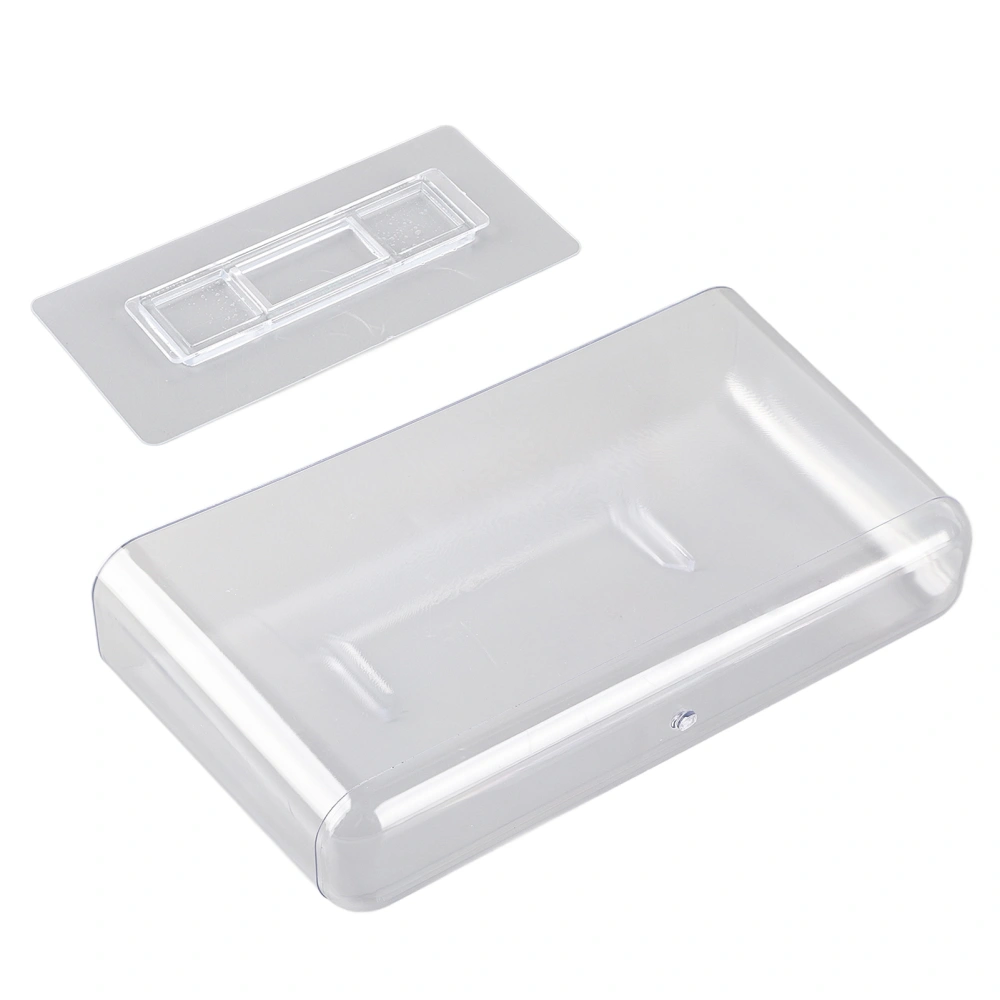 Adhesive Storage Bin Transparent Plastic Wall Mounted Floating Storage Holder Desk Organizer for Bedroom Bathroom L