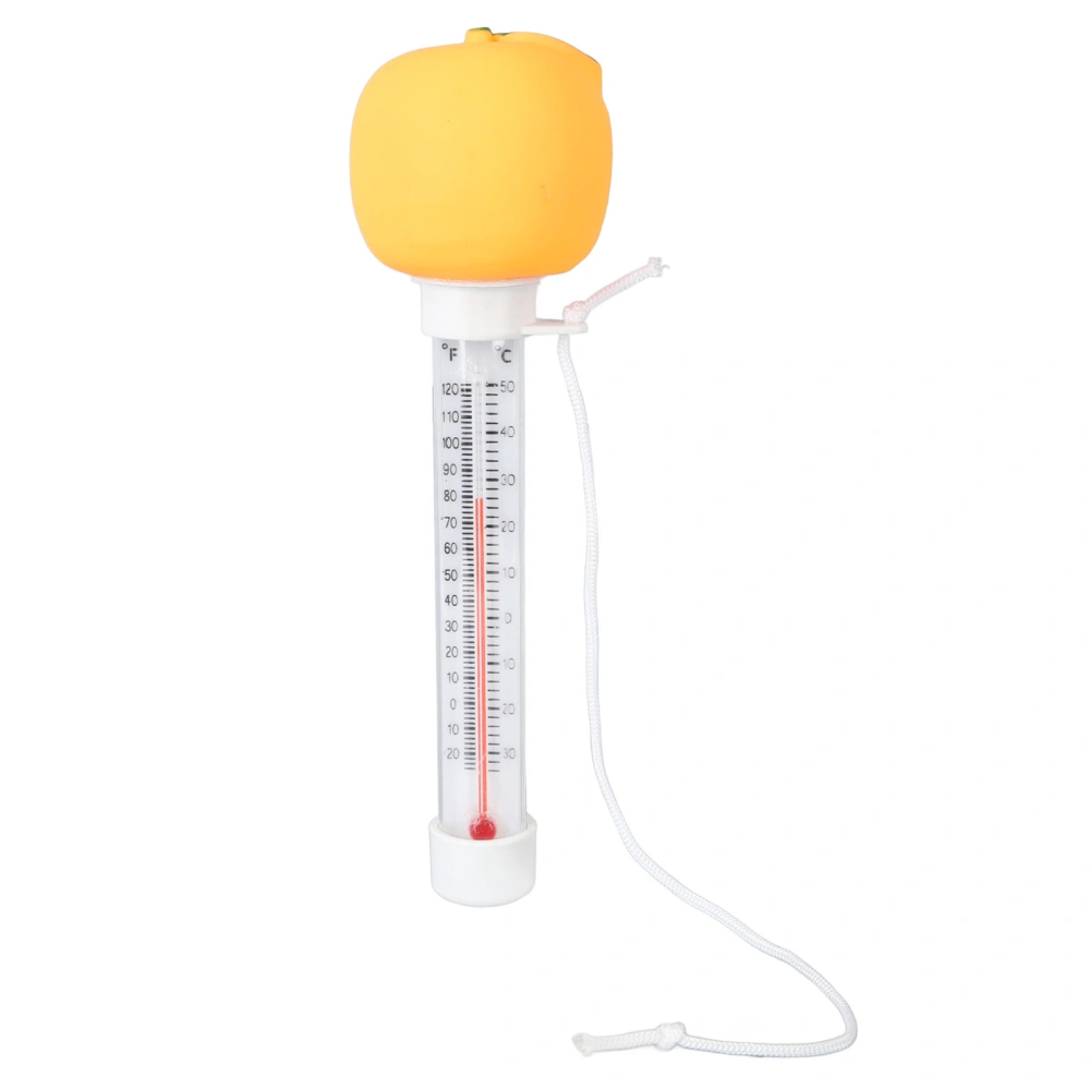 Swimming Pool Floating Thermometer Decorative Accurate Floating Water Temperature Meter Gauge Orange Shape