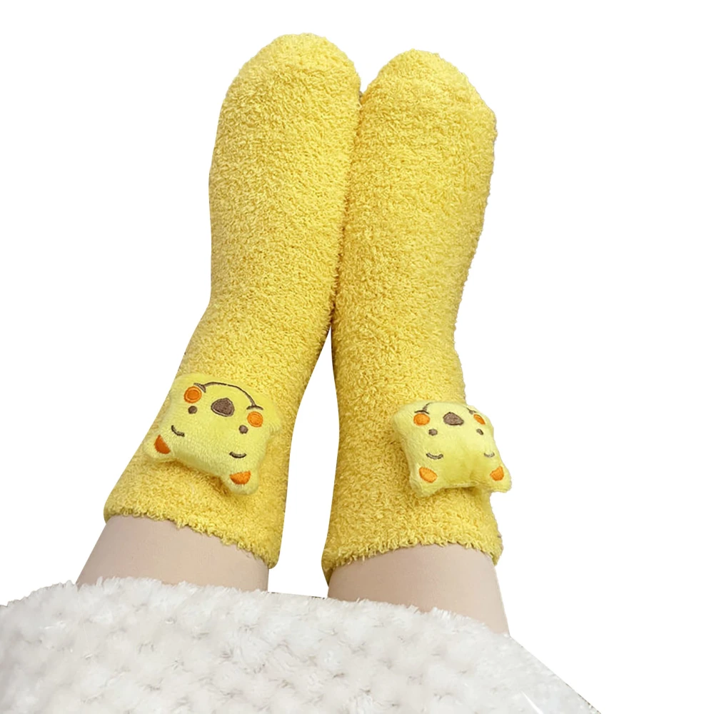 Fluffy Socks Cute Cartoon Decoration Cozy Trendy Coral Fleece Winter Warm Socks for Home Sleep Type 2 32 to 42 Size