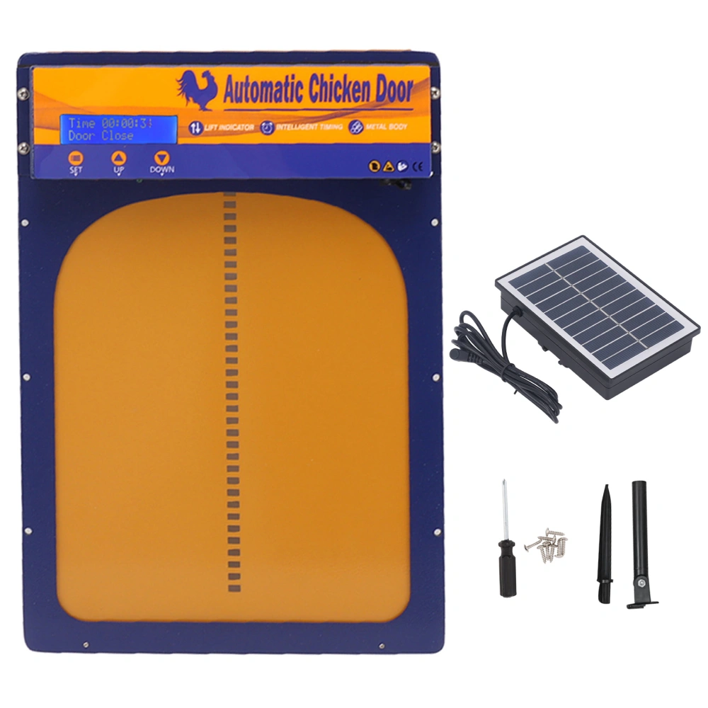 Chicken Coop Door Solar Metal Timing Models Time Setting Automatic Door for Home Farms Royal Blue