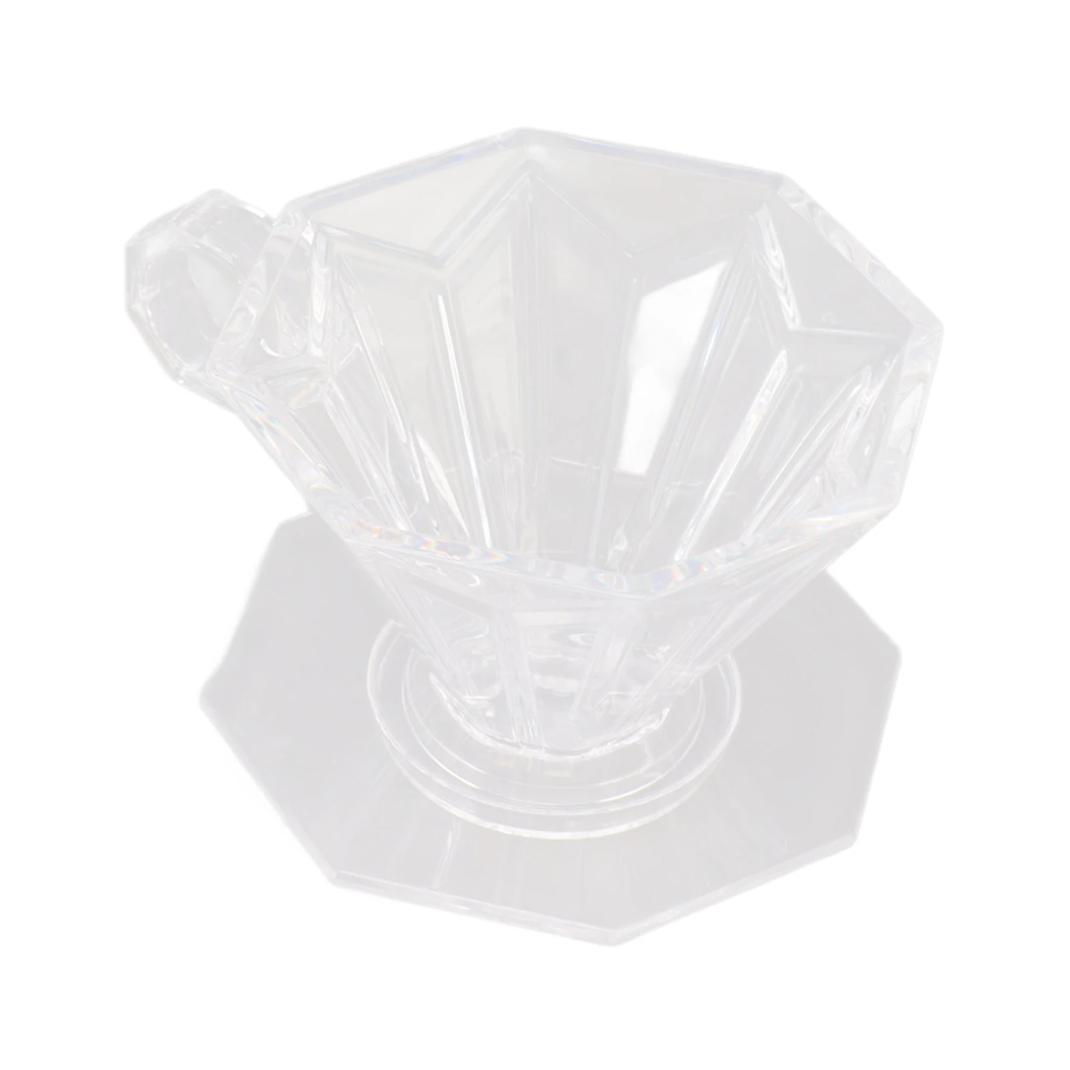 Pour Over Coffee Dripper Resin Hand Drip Coffee Brewing Filter Cone Cup with Ergonomic Handle for Home Transparent
