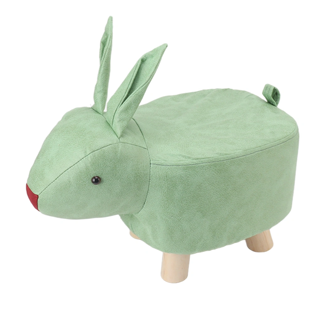 Cartoon Animal Shaped Stool Kid Home Living Room Cute Wooden Footstool for Playroom Courtyard Green