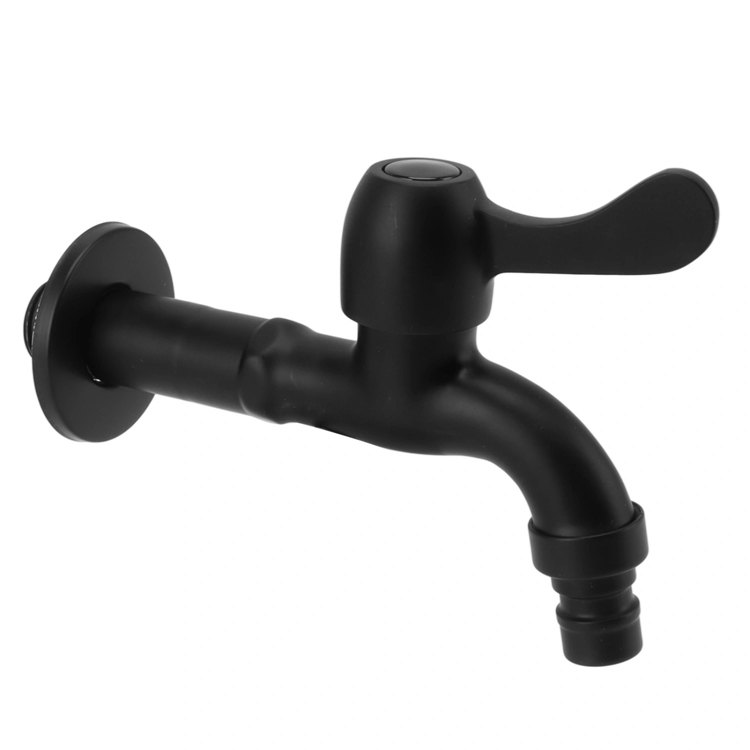 Water Faucet 304 Stainless Steel G1/2 Caliber Wall Mounted Long Style Single Cold Water Tap Black Washing Machine Faucet