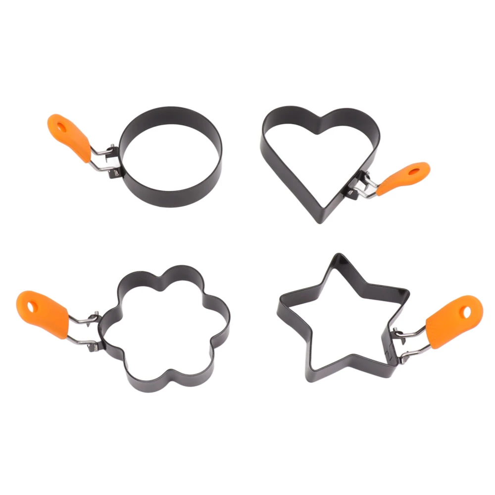 4 Pcs Fried Egg Mold Circle Heart Plum Blossom Pentagrams Shaped Omelette Pancake Cookie Rings Mould Cooking Tools