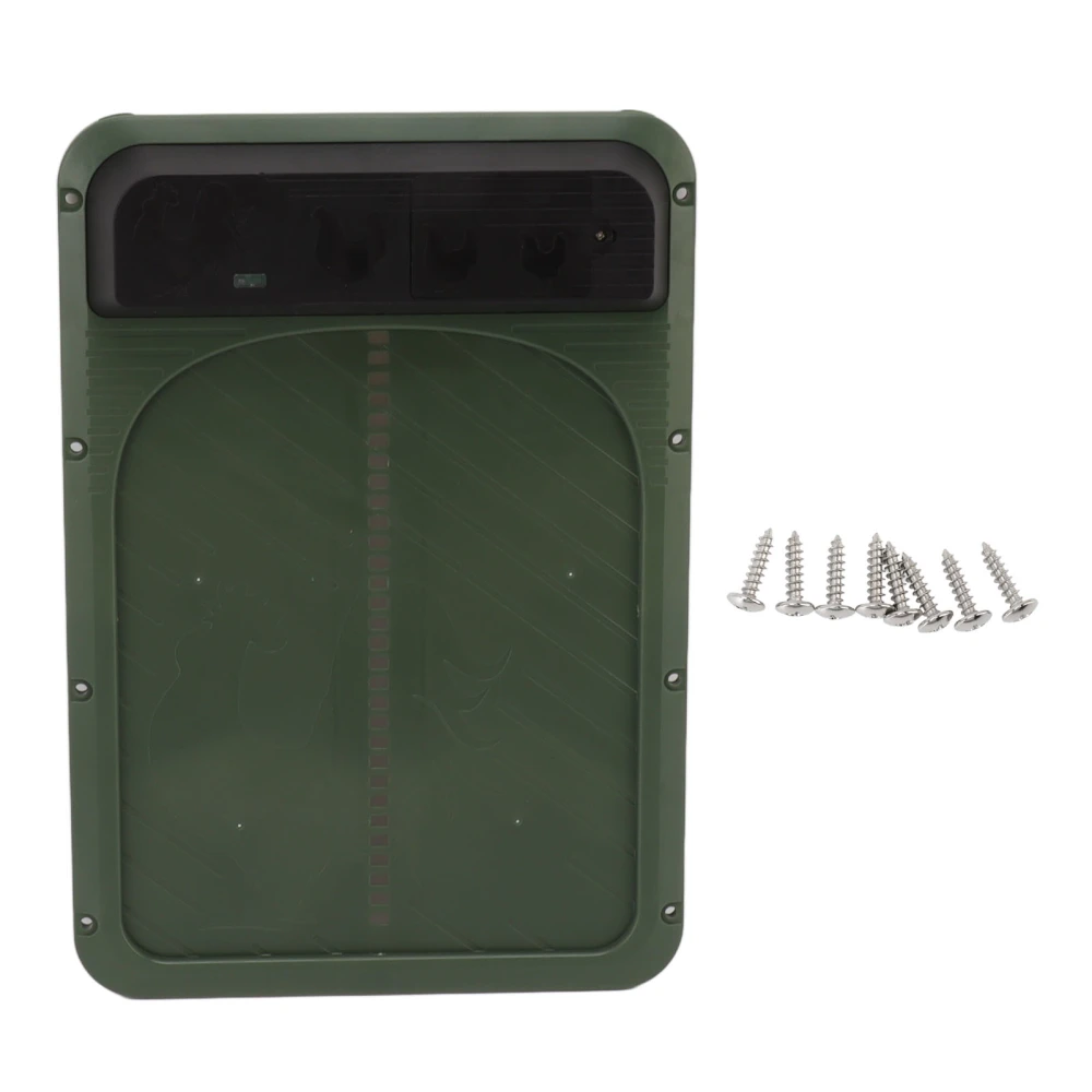 Automatic Chicken Coop Door Plastic Battery Powered Light Sensing Auto Chicken Door for Farm Olive Green