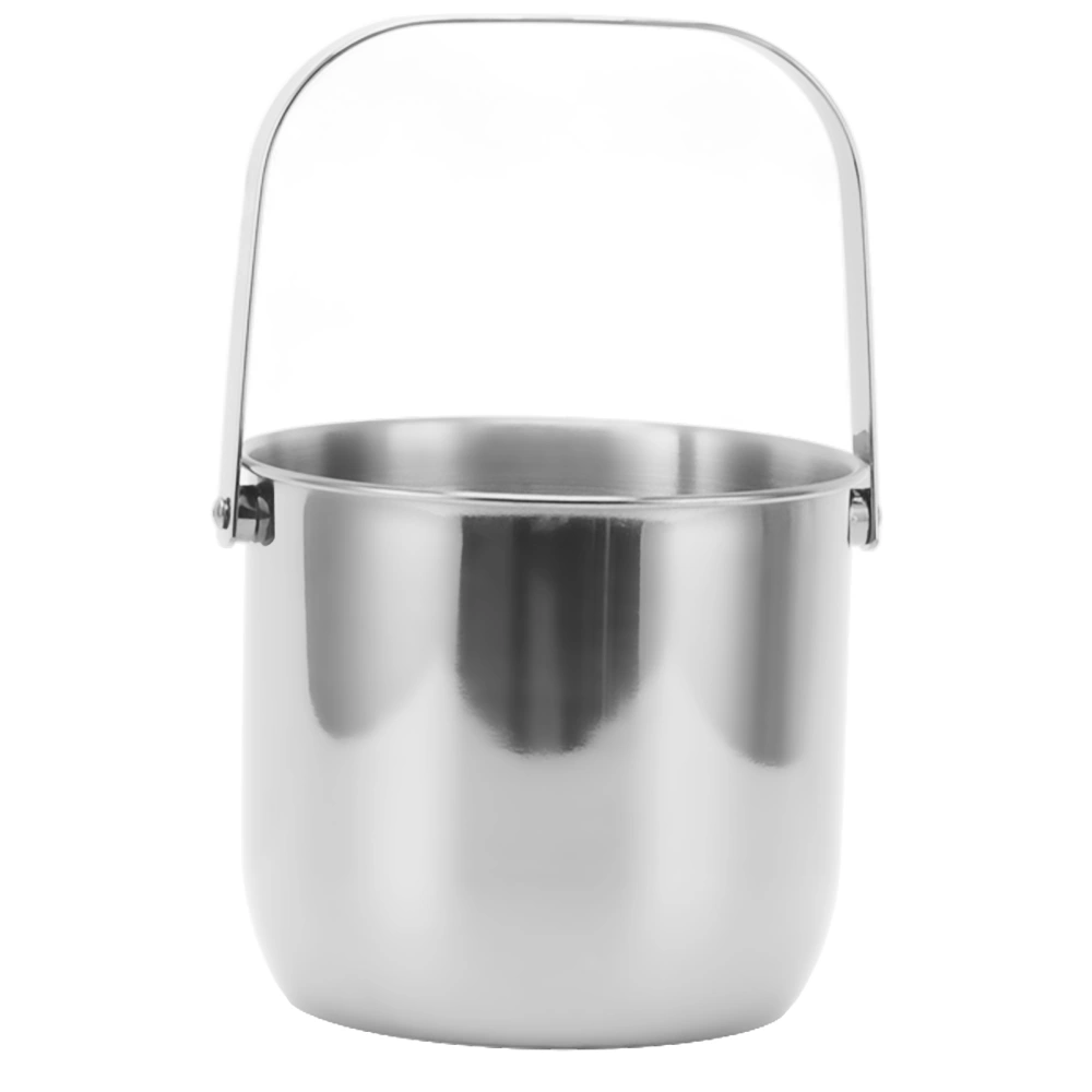 KTV Bar Commercial Thickened Ice Bucket Stainless Steel Double Insulation Ice Bucket Wine Champagne Beer Ice Bucket Silver