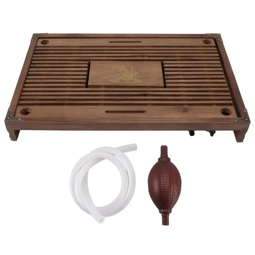 Gongfu Tea Tray Water Storage Drainage Home Decoration Ornament Serving Tray for Office Brown