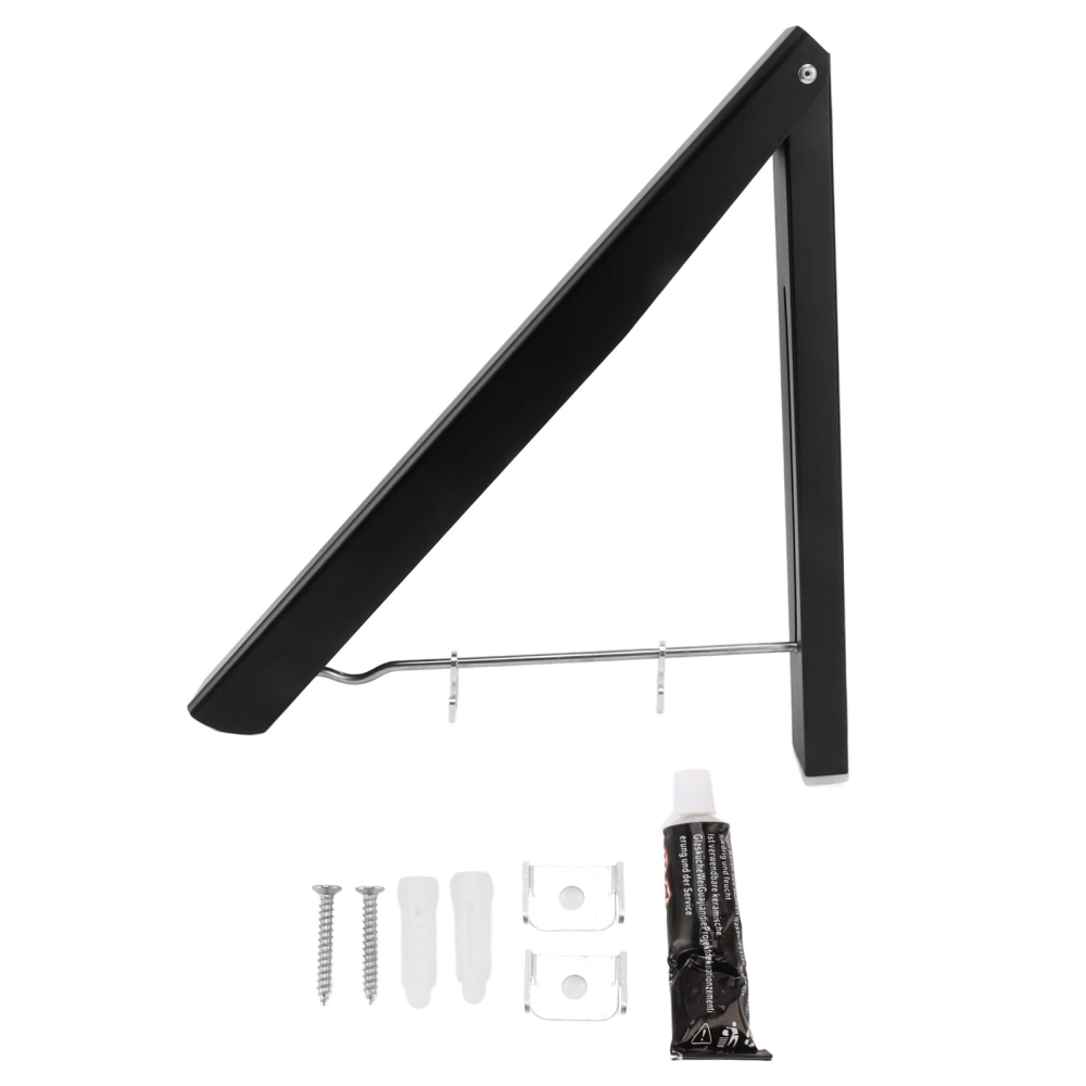 Retractable Clothes Hanger Rack Foldable Wall Mounted Aluminium Folding Clothes Drying Racks for Laundry Black