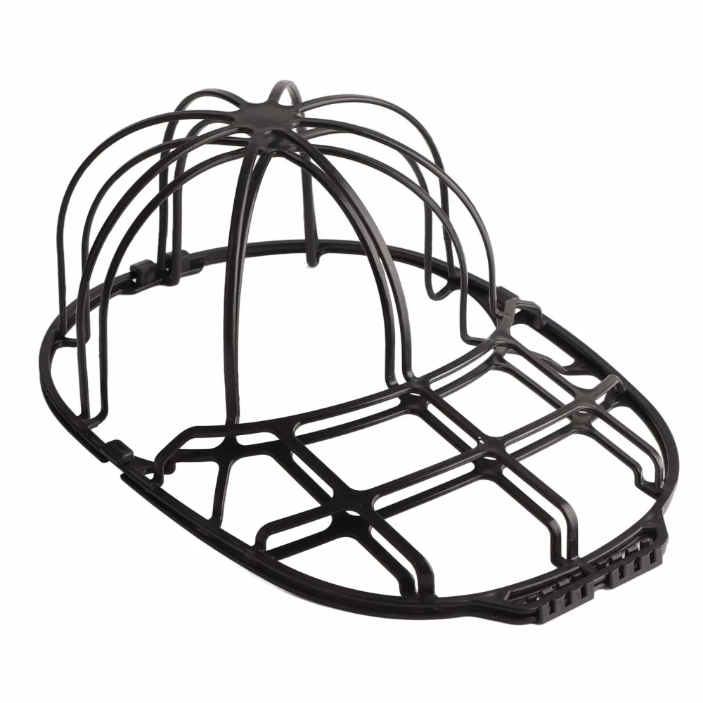 Hat Cleaning Cage Curved Cap Air Drying Machine Washing Protector PP Plastic Hat Washer Frame Black