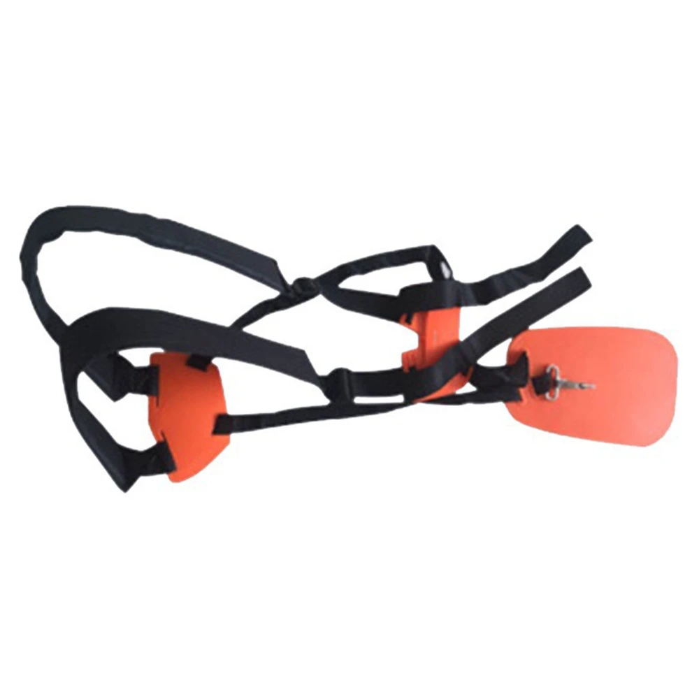 Trimmer Double Shoulder Strap Size Adjustable Metal Buckle Nylon Strimmer Harness Orange