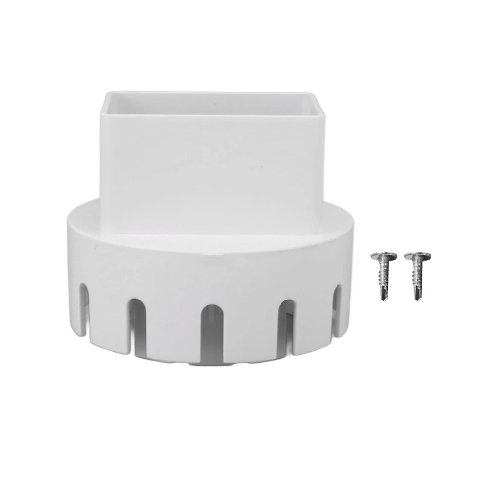 Downspout Adapter Plastic Drain Adapter Replacement Downpipe Converter Connector with Screws White L 3x4in