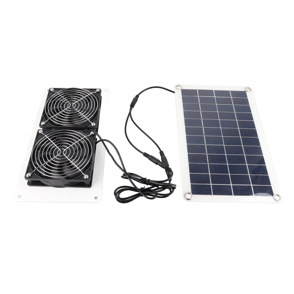 10W 18V Solar Powered Dual Fan Kit Waterproof Portable Solar Exhaust Fan for Chicken Coops Greenhouses Pet Houses