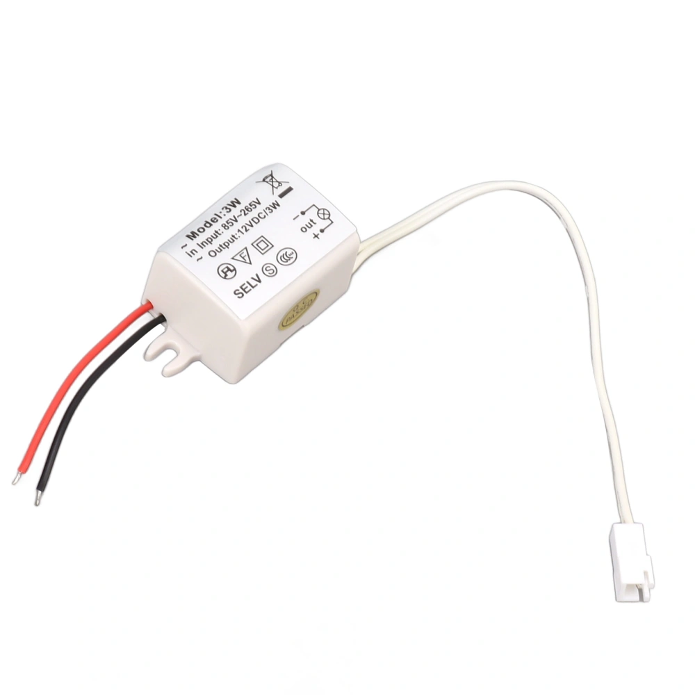 LED Drive Power Adapter DC12V 3W Compact Over Voltage Protection for LED Strip Lights LED Bulbs Industrial Lights