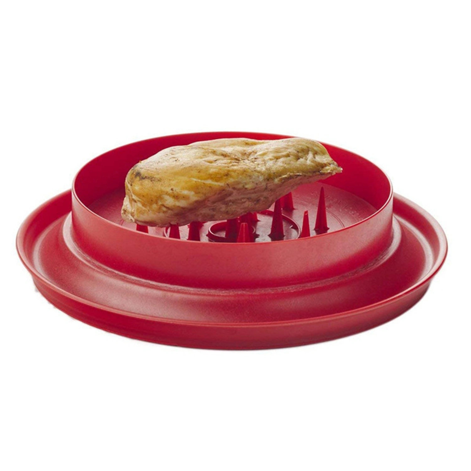 Meat Shredder Prevent Slip Base Efficient Manual Meat Shred Machine with Handles for Chicken Beef Red
