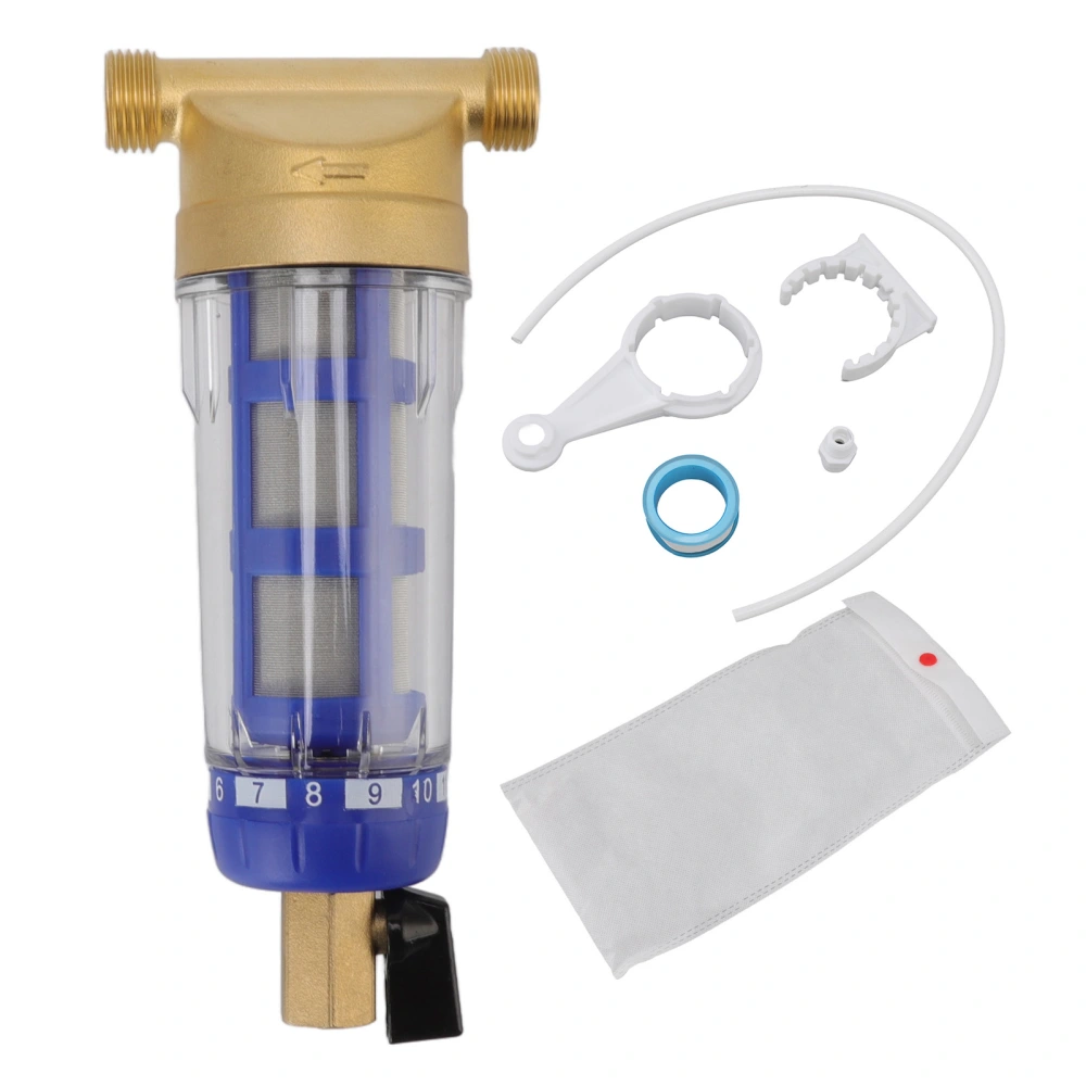 Cyclonic Sedimentation Water Filter G1/2in Backwashing Pure Copper Whole House Water Filter for Washer