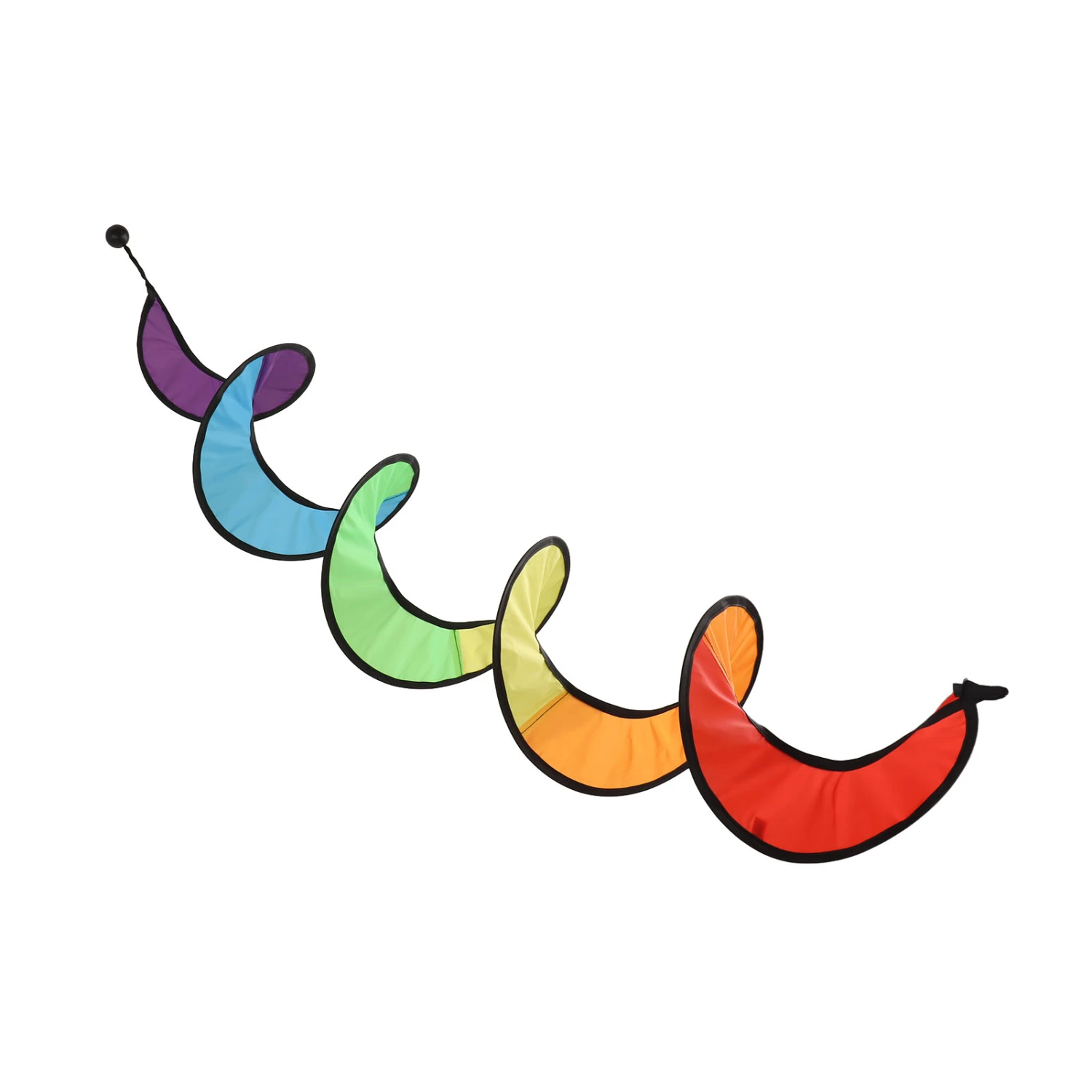 Wind Spinner Foldable Colorful Spiral Rainbow Wind Sculpture Spinner Hanging Curly Spinner Yard Garden Decoration